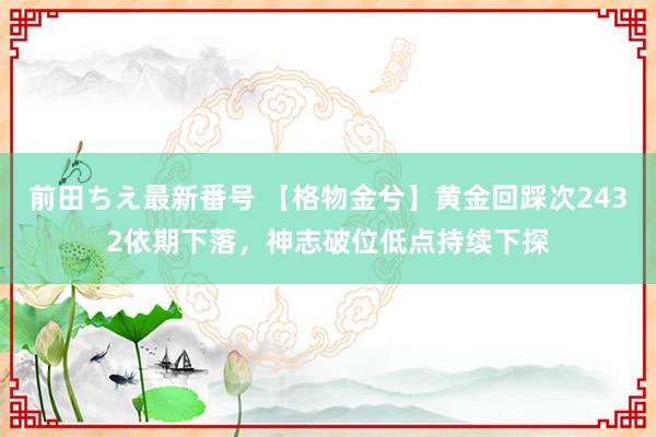 前田ちえ最新番号 【格物金兮】黄金回踩次2432依期下落，神志破位低点持续下探