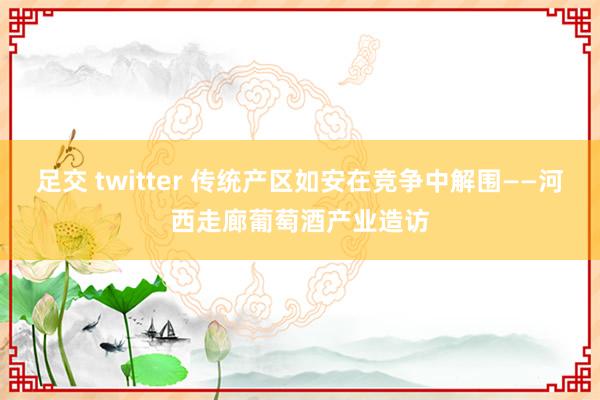 足交 twitter 传统产区如安在竞争中解围——河西走廊葡萄酒产业造访